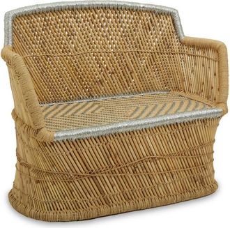 Premier Housewares Rowan Two Seater Natural and Silver Sofa