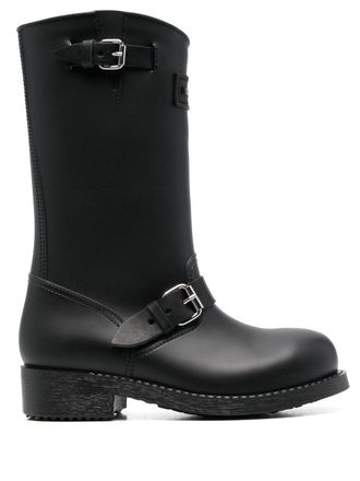 Dsquared2 mid-calf rain boots - women - PVC/Polyester/Rubber - 39.5 - Black