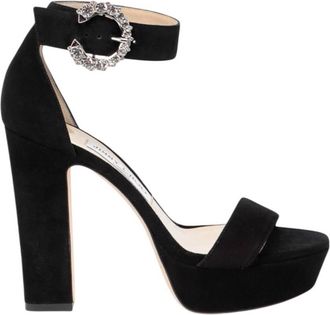 Jimmy Choo London Mionne 120 Suede Platform Sandals, Brand Size 34.5 ( US Size 4.5 )