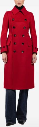 Shiro Sakai button-up double-breasted coat - Rood