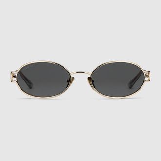 Gucci Rectangular-frame Sunglasses, Gold