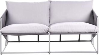 Beliani Garden Sofa 2 Seater PONTE Metal Grey