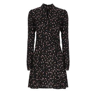 Mar De Margaritas Zwarte Viscose Jurk met Uitsnijding Detail - Dames - Korte kleedjes - Zwart - L - Kleedjes