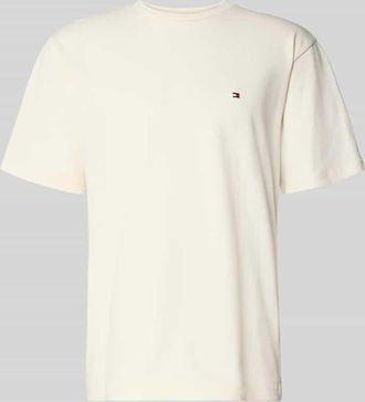 Tommy Hilfiger Relaxed Fit T-Shirt aus reiner Baumwolle in Offwhite, Gr&ouml;&szlig;e XXL