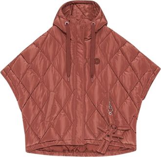 ottod'Ame Puffer Poncho - Dames - Ponchos - Bruin - XS - Polyester - Jassen