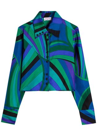 Pucci Iride Printed Silk-twill Shirt - Multi Print - 38 (UK6 / XS)