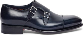 Santoni Double-Buckle Goodyear Hand-Antiqued Shoes