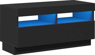 vidaXL Mueble De Tv Con Luces Led Negro 80x35x40 Cm Vidaxl