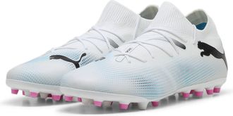 Puma Puma Men Future 7 Match Mg Soccer Shoes, Puma White-Puma Black-Poison Pink, 10.5 UK
