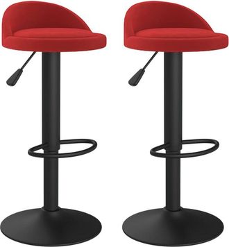 vidaXL Vidaxl - Taburetes de cocina 2 unidades terciopelo rojo vino tinto