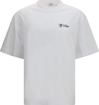 Off-white Mens T-Shirt Script Skate White Cotton T-Shirts And Polos