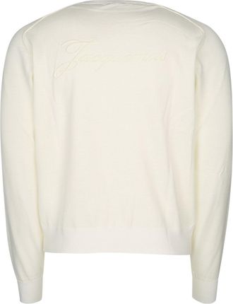 Jacquemus Mens Le Sweater White Merino Wool