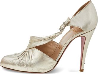 Christian Louboutin 140mm pleated dOrsay pumps - Gold