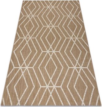 RugsX Rugsx - flat 48956265 Sisal carpet Geometric - natural beige straw color, string beige 120x170 cm