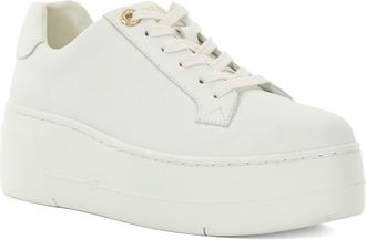 Dune London Ladies Episode Lace Up Flatform Trainers Size UK 7 White