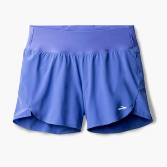 Brooks Brooks Chaser 5 Short 2.0 Womens Stretch Blue High Waisted Active DSGL574