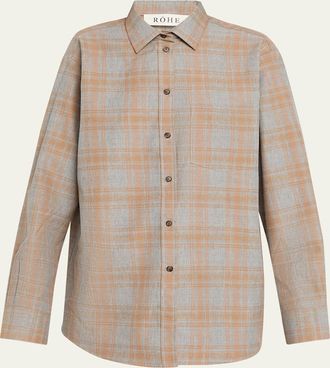 Róhe Button-Front Check Shirt