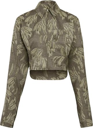 Jacquemus graphic-print shirt - women - Fabric - 34 - Green