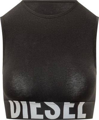 Diesel Black Logo Crew Neck Top
