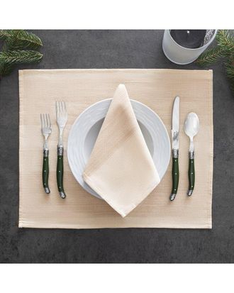 French Home Set Of 4 Striped Napkins