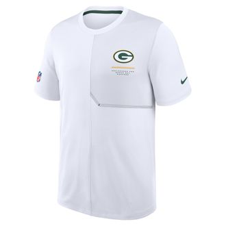 Nike Green Bay Packers Sideline Coach Nike Mens Dri-FIT NFL Top in White | 03B2472M7T-B8B