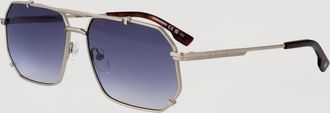 Dsquared2 Occhiali da sole aviatore in metallo grigio con doppio ponte