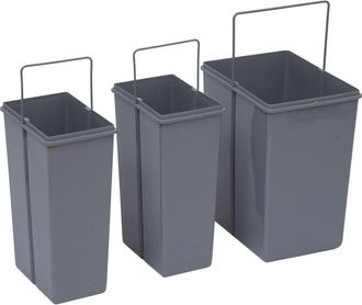 HOMCOM Kitchen Recycle Waste Bin Pull Out Soft Close Dustbin Recycling Cabinet Trash Can 40L - Grey | TJ Hughes