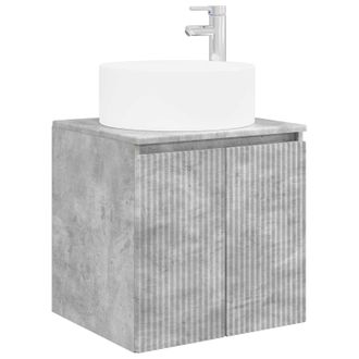 vidaXL Vanidad De Lavabo Montada En La Pared Gris Hormig&oacute;n Vidaxl
