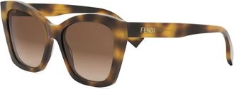 Fendi Lettering Zonnebril - unisex - Zonnebrillen - Bruin - ONE Size - Accessoires