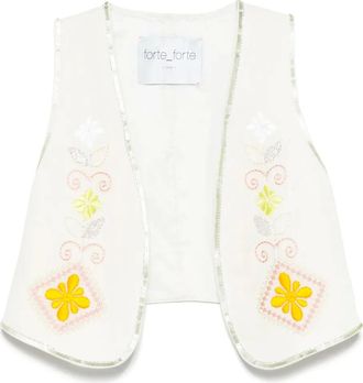 Forte_Forte Gilet in lino - Toni neutri