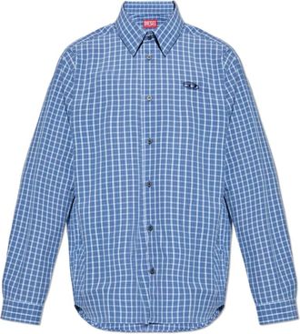 Diesel Casual Shirts, male, Blue, Size: 2XL Shirt S-Simply-Dlbv