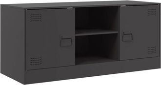 vidaXL Tv Cabinet Black 99x39x44 cm Steel Vidaxl