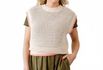 Sunshine Tienda Kennedy Sweater Vest In Peach