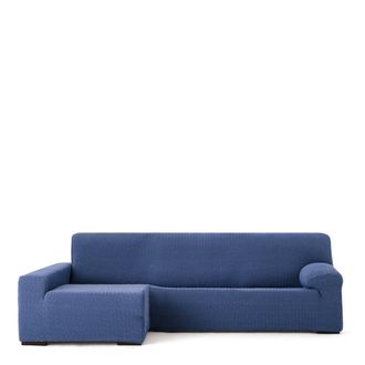 Eysa Funda de sof&aacute; chaise longue biel&aacute;stica izquierda azul 250 - 360 cm