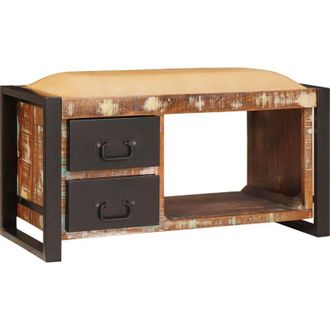 vidaXL Vidaxl - Banco De Almacenamiento Multicolor Madera Maciza Recuperada