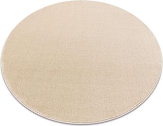 RugsX Rugsx - Moqueta Seduction C&iacute;rculo Crema 34 Suave, Duradero, Dormitorio, Hotel Beige Circulo 100 Cm