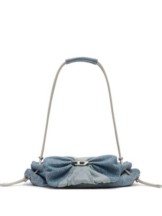 Diesel Ruched Handbag in Gradient Blue Fabric with Comfortable Strap