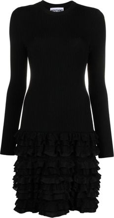 Moschino long-sleeve drop-waist dress - women - Viscose - 46 - Black