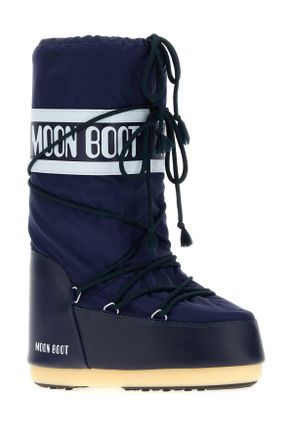 Moon Boot Unisex Navy Blue Nylon And Synthetic Leather Icon Boots Stivali