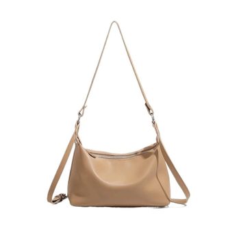 Generic Large Capacity Ladies Crossbody Bag Simple Shoulder Commuter Tote Retro Style Fashion Minimalist Design(APRICOT)