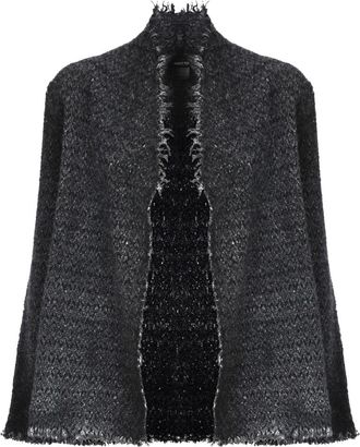 Avant Toi Gebreide Cardigan met Franjes - Dames - Vesten - Zwart - XS - Wol - Truien & Vesten