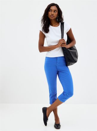 Contemporaine Womens Colourful denim capri pant Fit: Slim leg, regular rise