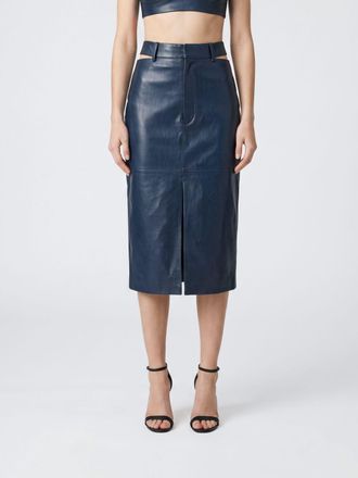 Jil Sander Gonna tubino midi in pelle di vitello con cut-out e spacco frontale