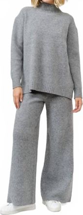 Cielo Wide Leg Sweater Pants In Grey