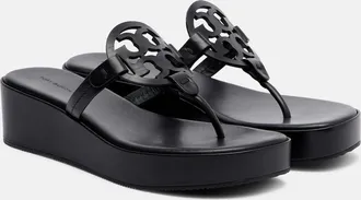 Tory Burch Miller leather platform thong sandals