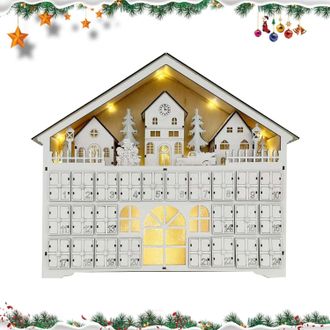 OEM Calendario Dellavvento In Legno Con 24 Cassetti E Luci A Led, Riutilizzabile Per Decorazioni Natalizie Uniche Fai Da Te - Altro