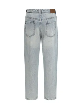 Brunello Cucinelli Womens Straight Jeans Light Vintage Denim Cotton
