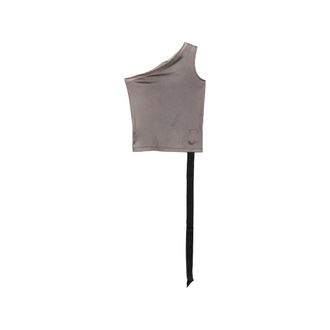 Rick Owens Sleeveless Tops, female, Gray, Size: M One-Shoulder Top