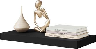 Woltu Woltu Estanter&iacute;a Flotantes Negro Baldas 120cm Estante Para Pared De Tablero De Madera