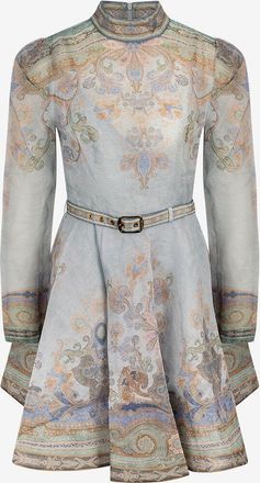 Zimmermann Ausgestelltes Minikleid aus Organza Eden Blue Paisley